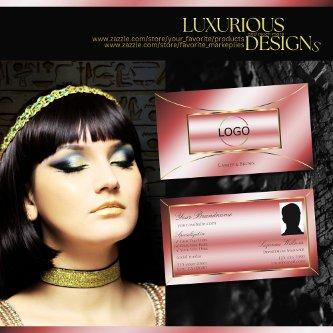 Luxe Glam Ruby Red Gold Decor with Logo and Photo