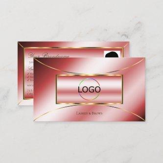 Luxe Glam Ruby Red Gold Decor with Logo and Photo