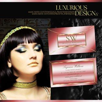 Luxe Glam Ruby Red with Gold Decor and Monogram