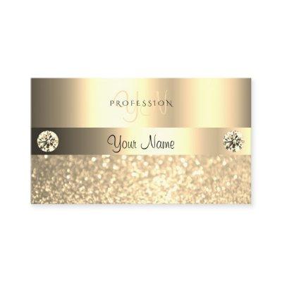 Luxe Glam Shimmery Glitter Monogram Luminous Gold