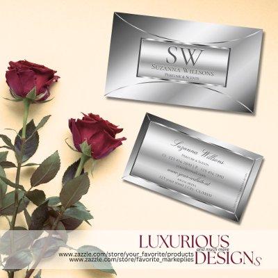 Luxe Glam Silver Glamour Decor Chic with Monogram