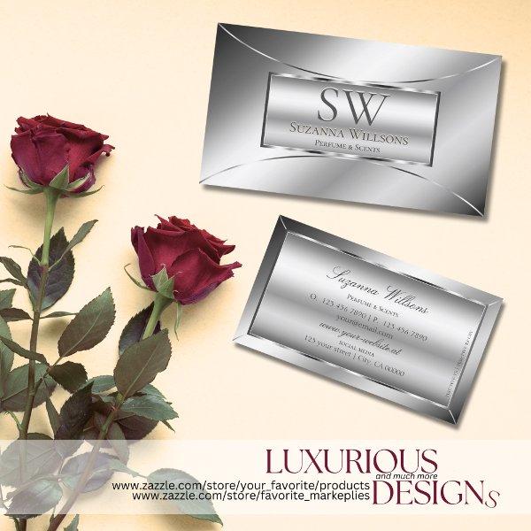 Luxe Glam Silver Glamour Decor Chic with Monogram