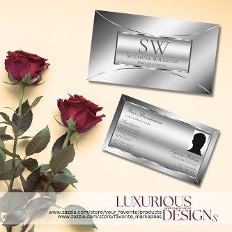 Luxe Glam Silver Glamour with Monogram and Photo