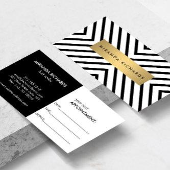 Luxe Mod Black and White Pattern Appointment Card
