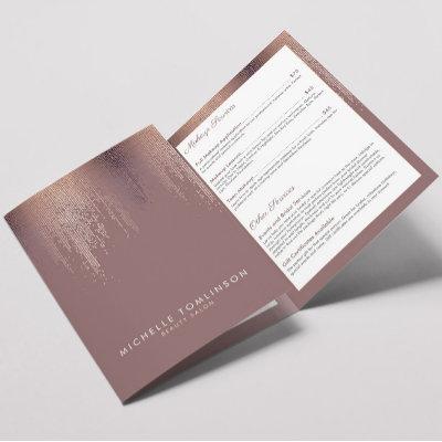 Luxe Rose Gold Confetti Rain Pattern Brochure