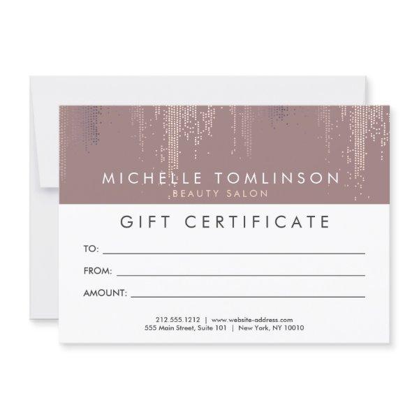 Luxe Rose Gold Confetti Rain Pattern Gift Card