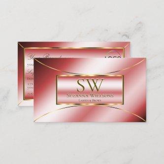Luxe Ruby Red Gold Decor with Monogram and Logo