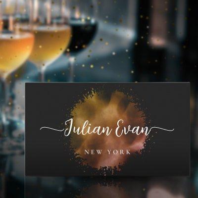 Luxe Script Black Gold Holographic Event Planner