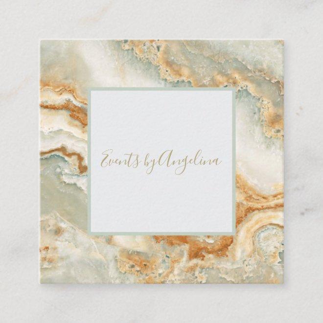 Luxe Seafoam Green Teal & Gold Agate
