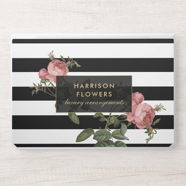Luxe Vintage Stripes and Florals HP Laptop Skin