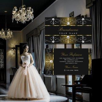 Luxurious Black and Gold Ornate Borders Ornaments