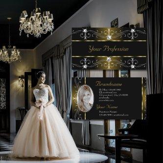 Luxurious Black and Gold Ornate Borders with Photo