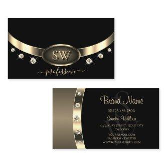 Luxurious Black and Gold with Monogram Diamonds
