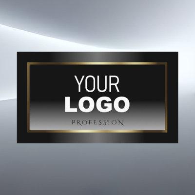 Luxurious Black and White Ombre Gold Frame Logo