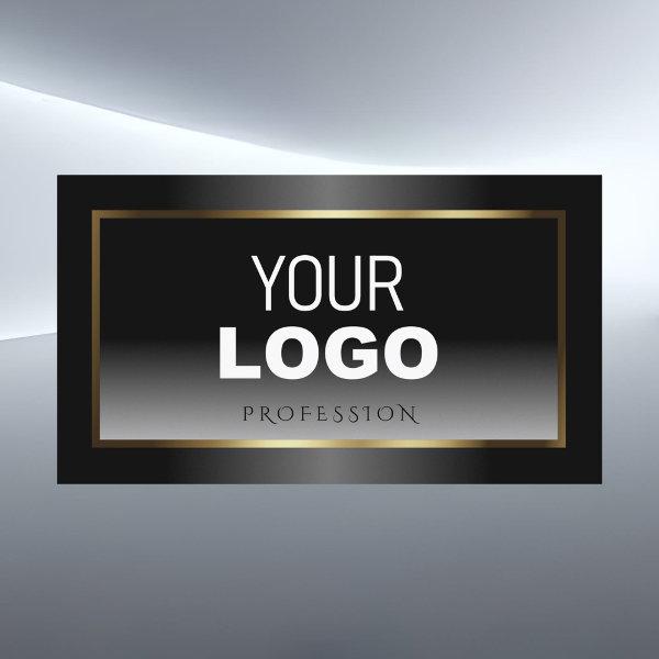 Luxurious Black and White Ombre Gold Frame Logo