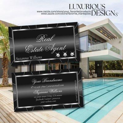 Luxurious Black and White with Diamonds Stylish