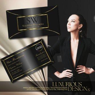 Luxurious Black Gold Decor with Monogram and Logo
