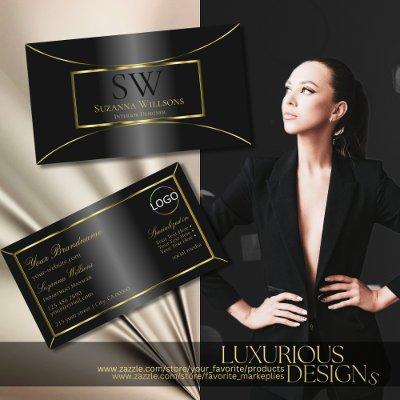 Luxurious Black Gold Decor with Monogram and Logo