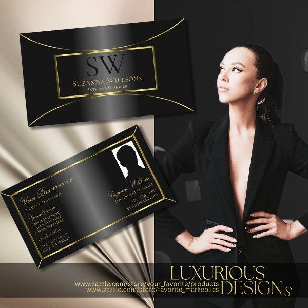 Luxurious Black Gold Decor with Monogram and Photo