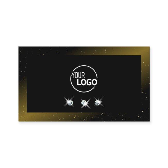 Luxurious Black Gold Sparkling Diamonds with Logo