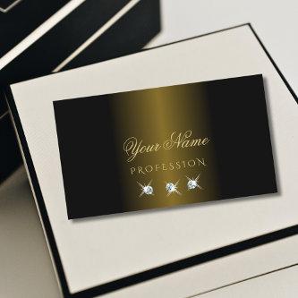 Luxurious Black Golden Sparkling Diamonds Elegant