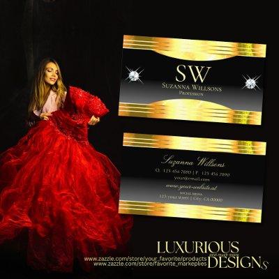 Luxurious Black Ombre Gold Borders with Monogram