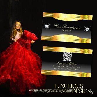 Luxurious Black Ombre Gold Borders with QR Code