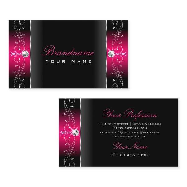 Luxurious Black Pink Squiggled Jewels Ornamental