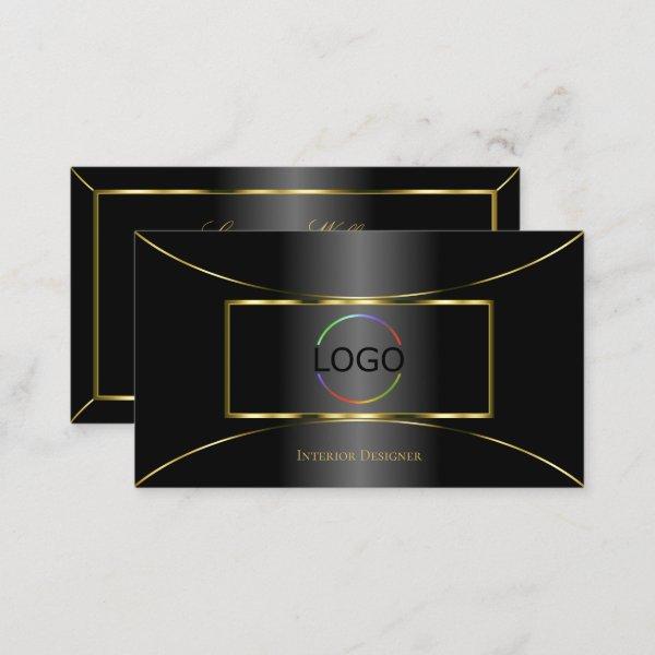 Luxurious Black with Gold Decor and Logo Glamorous