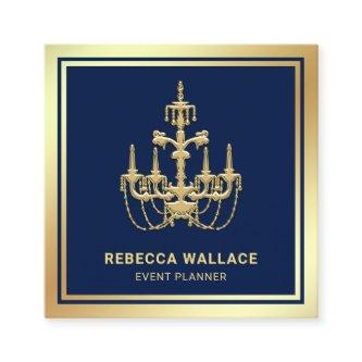 Luxurious Blue Gold Foil Chandelier Event Planner Square