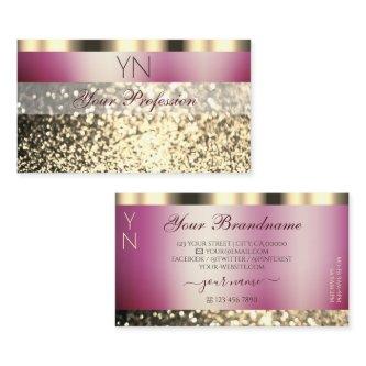 Luxurious Burgundy Gold Sparkling Glitter Monogram