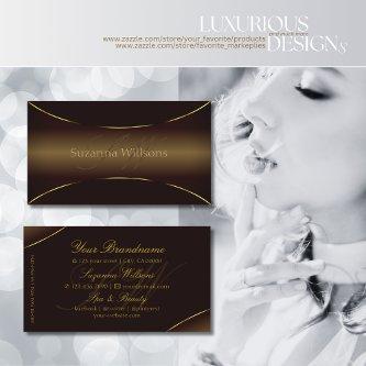Luxurious Dark Brown with Gold Border and Monogram
