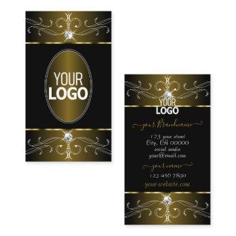 Luxurious Gold and Black Ornate Ornaments add Logo