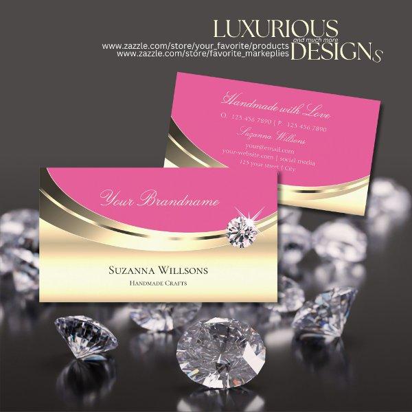 Luxurious Gold and Pink with Sparkly Diamond Luxe