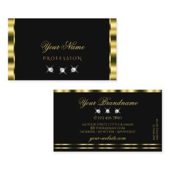 Luxurious Gold Black Sparkling Diamonds Glamorous