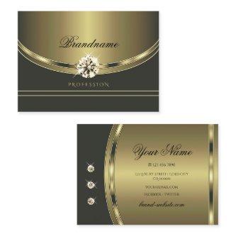 Luxurious Gold Dark Gray with Sparkling Diamonds