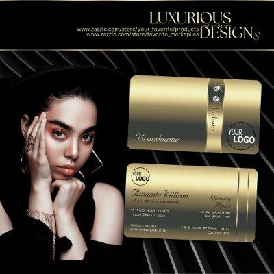 Luxurious Gold Decorative Shiny Diamonds and Logo