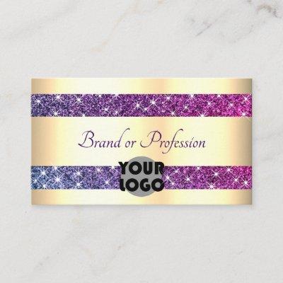 Luxurious Gold Effect and Purple Glitter with Logo