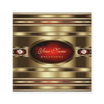 Luxurious Gold Effect Red Marble Faux Rhinestones Square