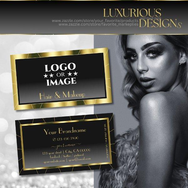 Luxurious Gold Frame Black Gradient Cool with Logo