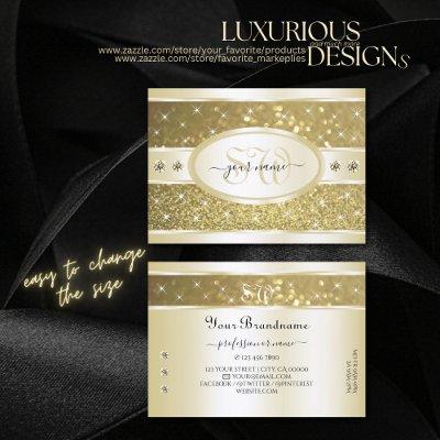 Luxurious Gold Glitter Sparkle Diamonds Initials