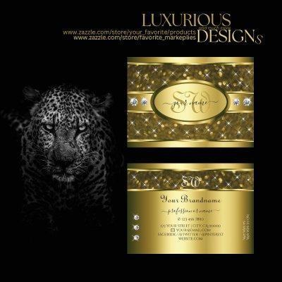 Luxurious Gold Glitter Stars Diamonds and Initials