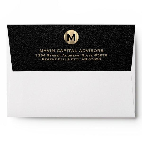 Luxurious Gold Monogram Address Envelope