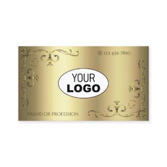 Luxurious Gold Ornate Corners Logo Elegant Golden
