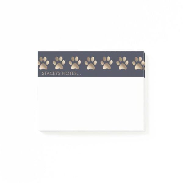 Luxurious Gold Paw Print Animal Lover Post-it Notes