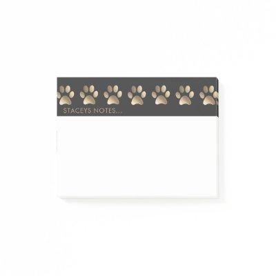 Luxurious Gold Paw Print Animal Lover Post-it Notes
