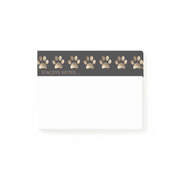 Luxurious Gold Paw Print Animal Lover Post-it Notes