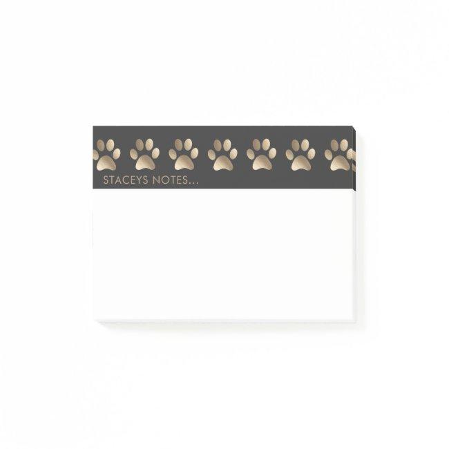 Luxurious Gold Paw Print Animal Lover Post-it Notes