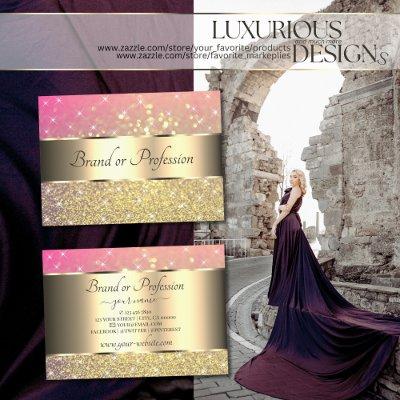 Luxurious Gold Pink Purple Glitter Luminous Stars