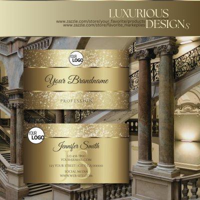 Luxurious Gold Sparkling Glitter Monogram and Logo